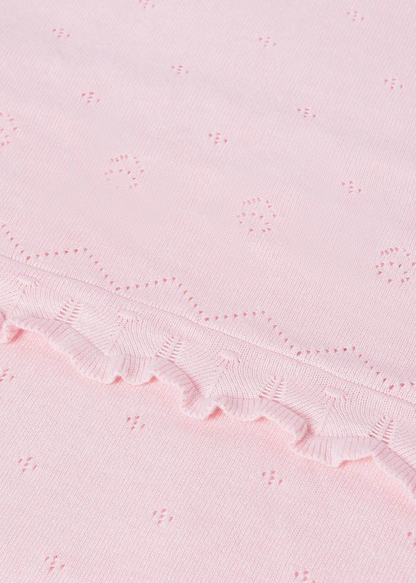 Cobijita rosa tricot bebé recién nacida