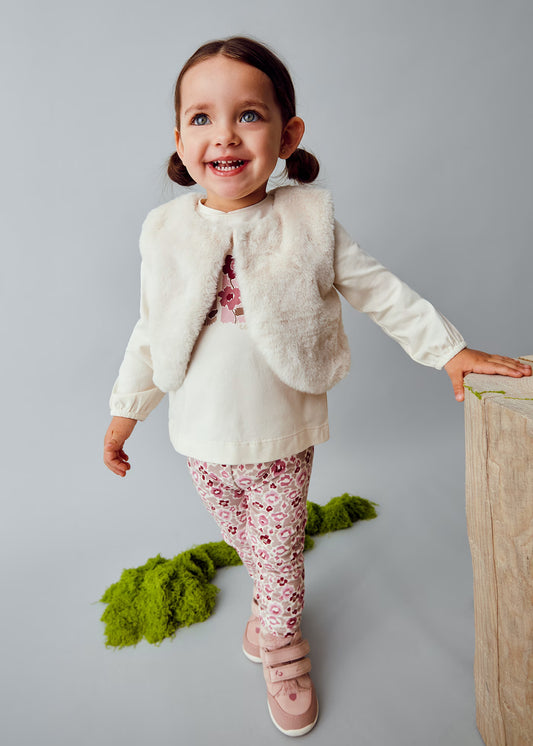 Conjunto chaleco 3 piezas bebé niña