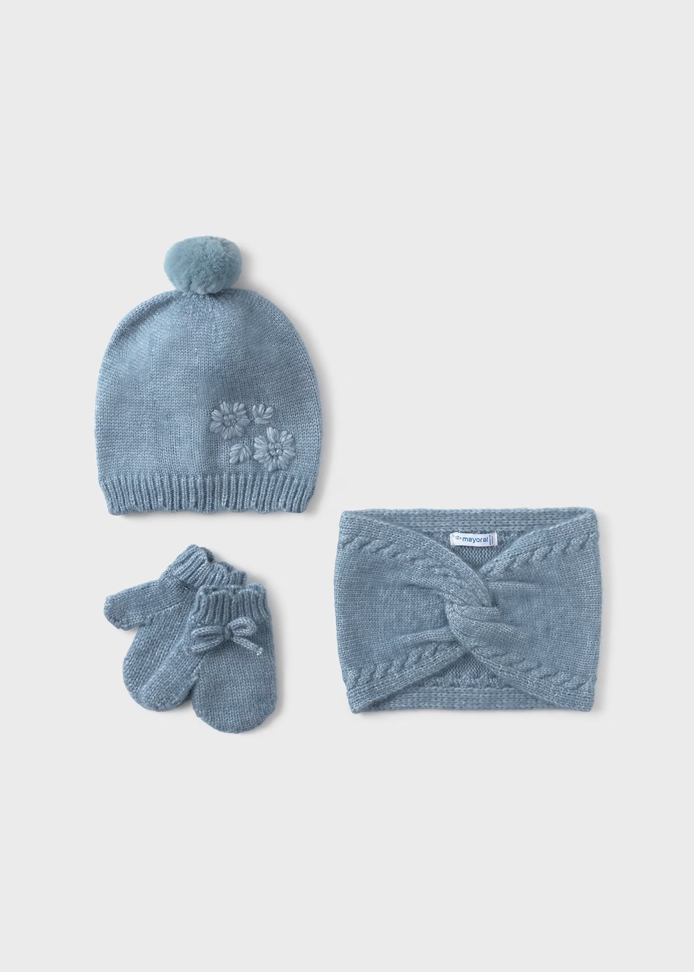 Conjunto 3 piezas bufanda cerrada bebé niña