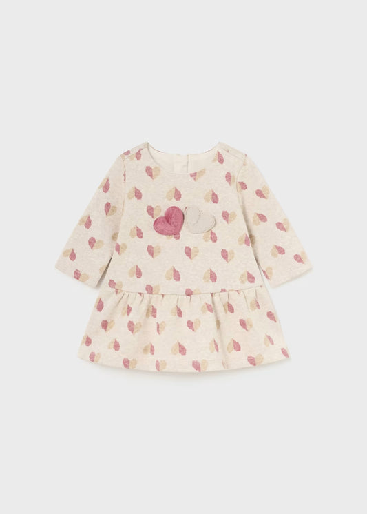 Vestido 3 piezas con chaleco pelo recién nacida