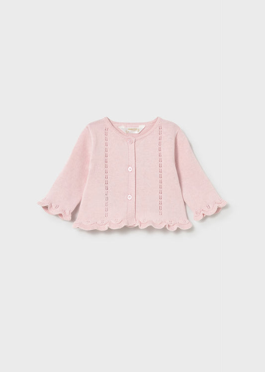 Conjunto rosa 3 piezas tricot recién nacida