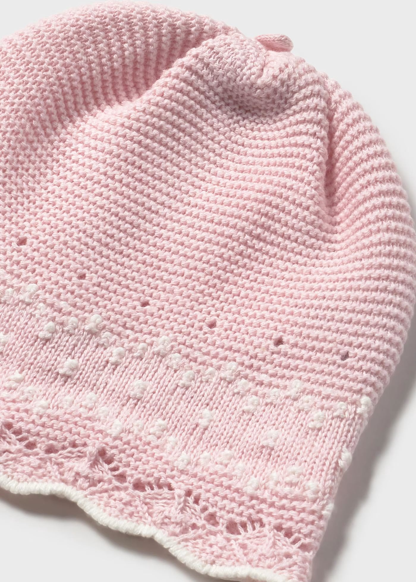 Conjunto 3 piezas tricot  rosa recién nacida