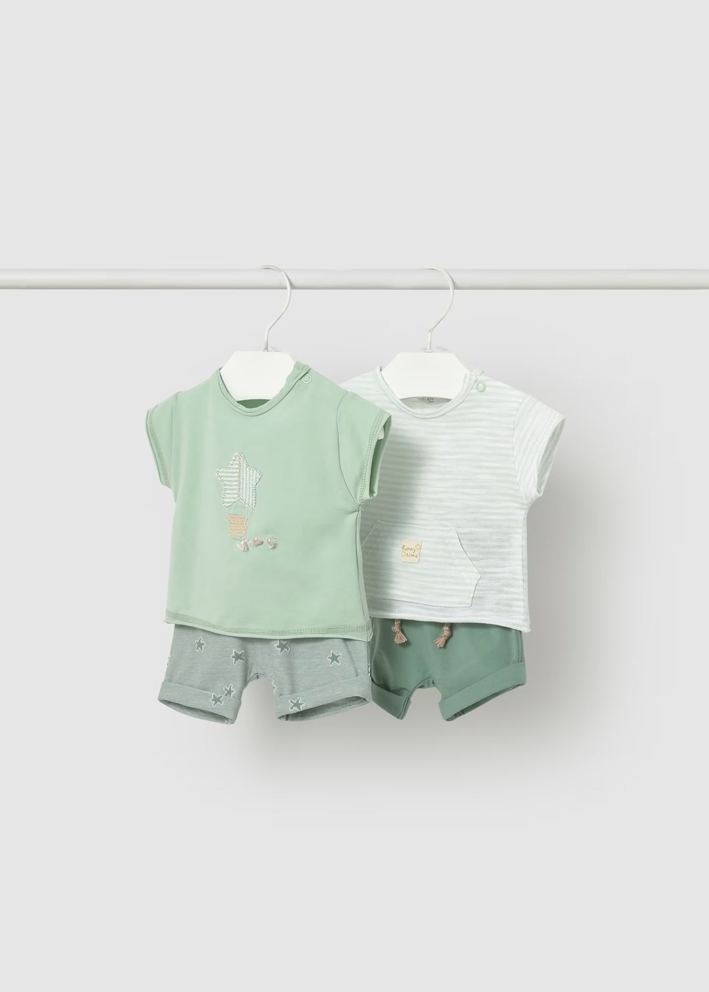 Conjunto verde shorts 4 piezas recién nacido