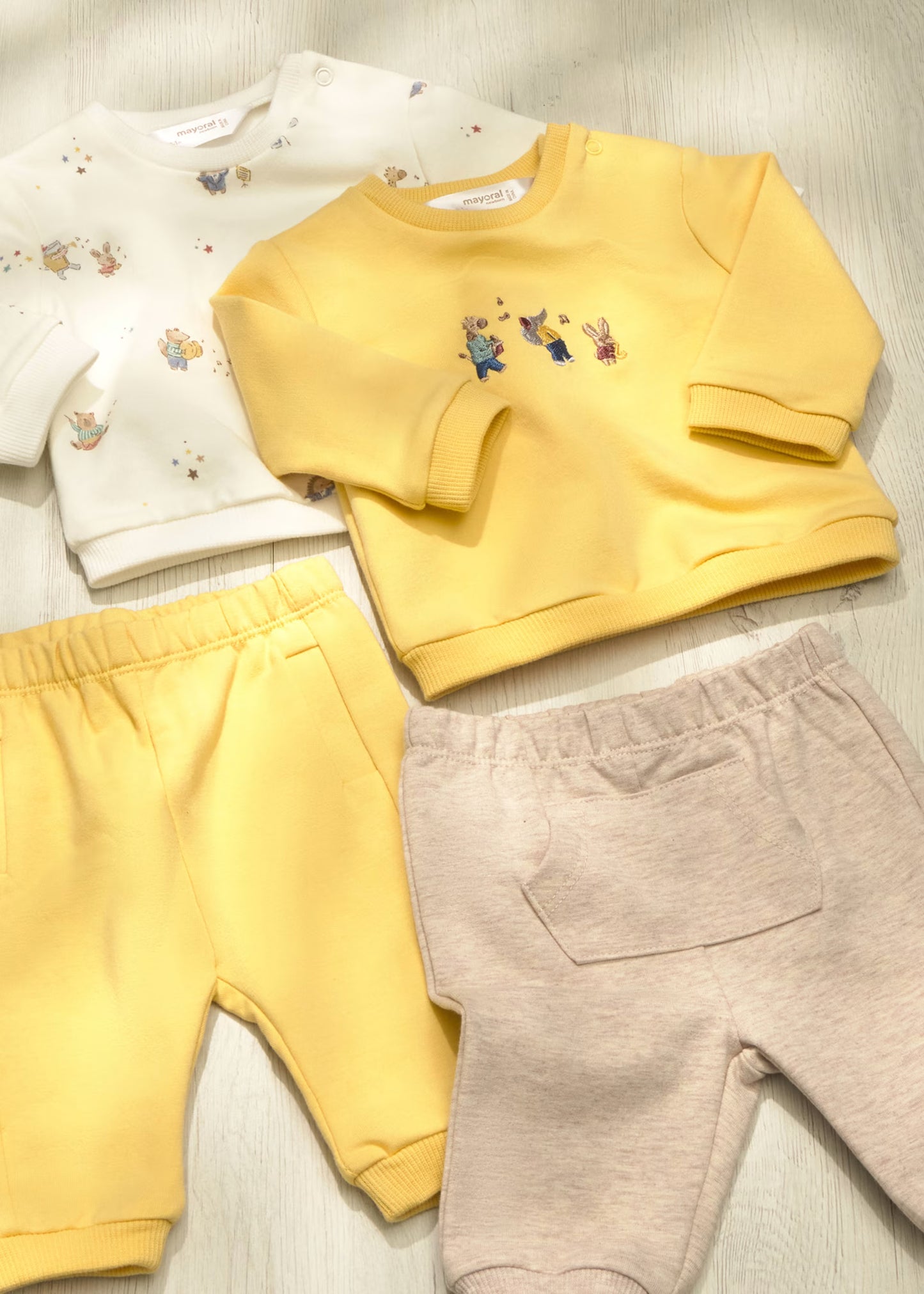 Conjunto 4 piezas amarillo recién nacido
