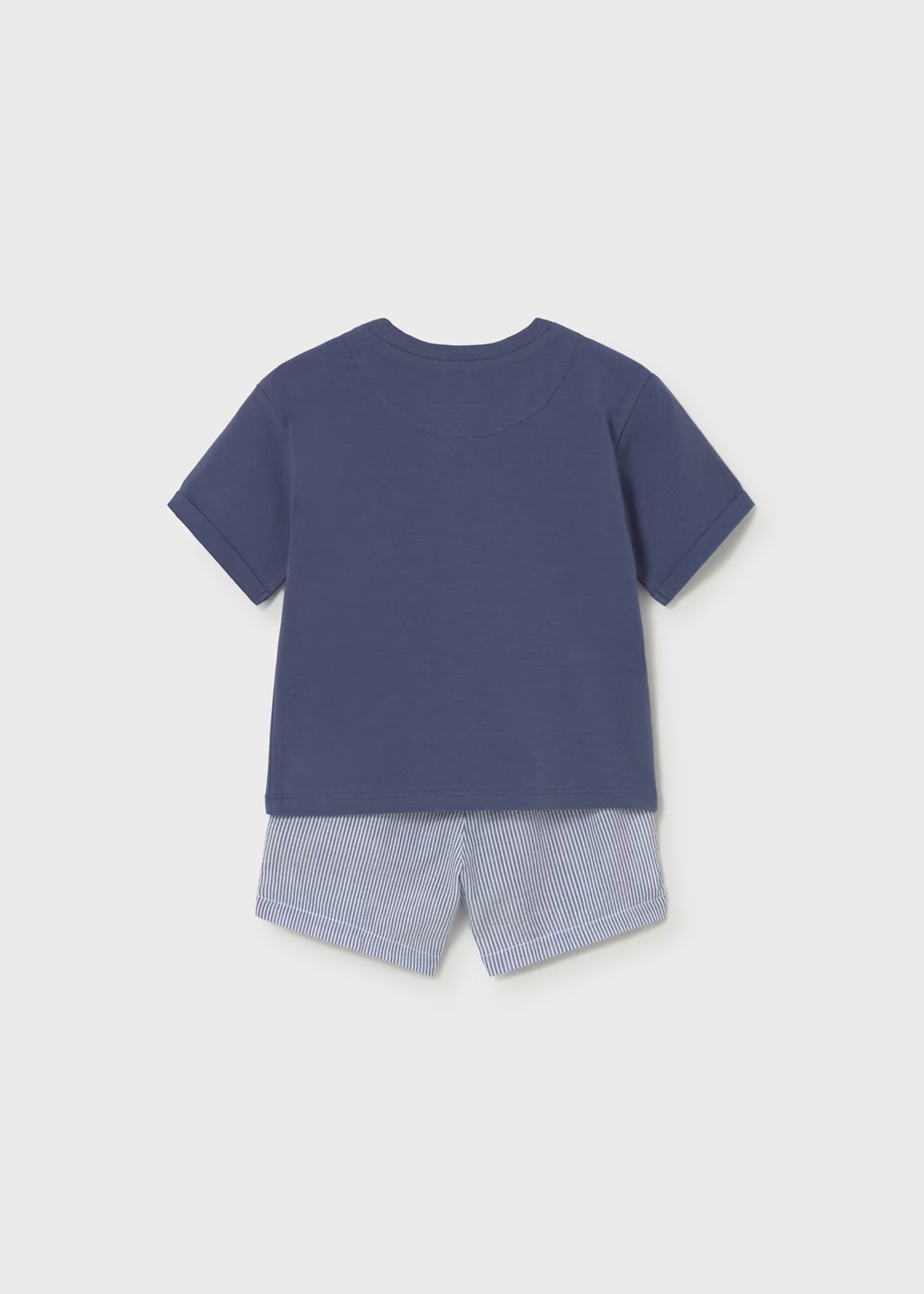 Conjunto bermuda y playera azul bebé niño