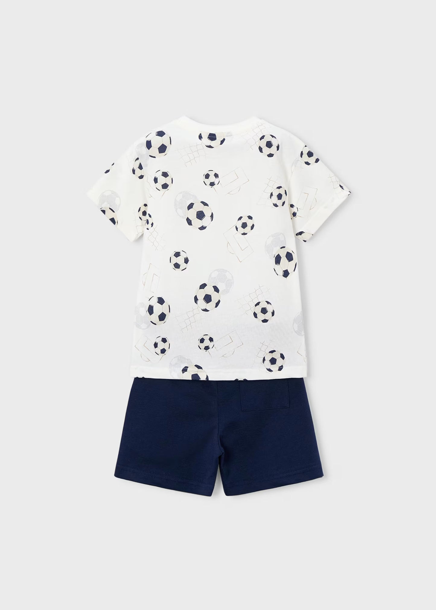 Conjunto short y playera estampada fútbol mini niño