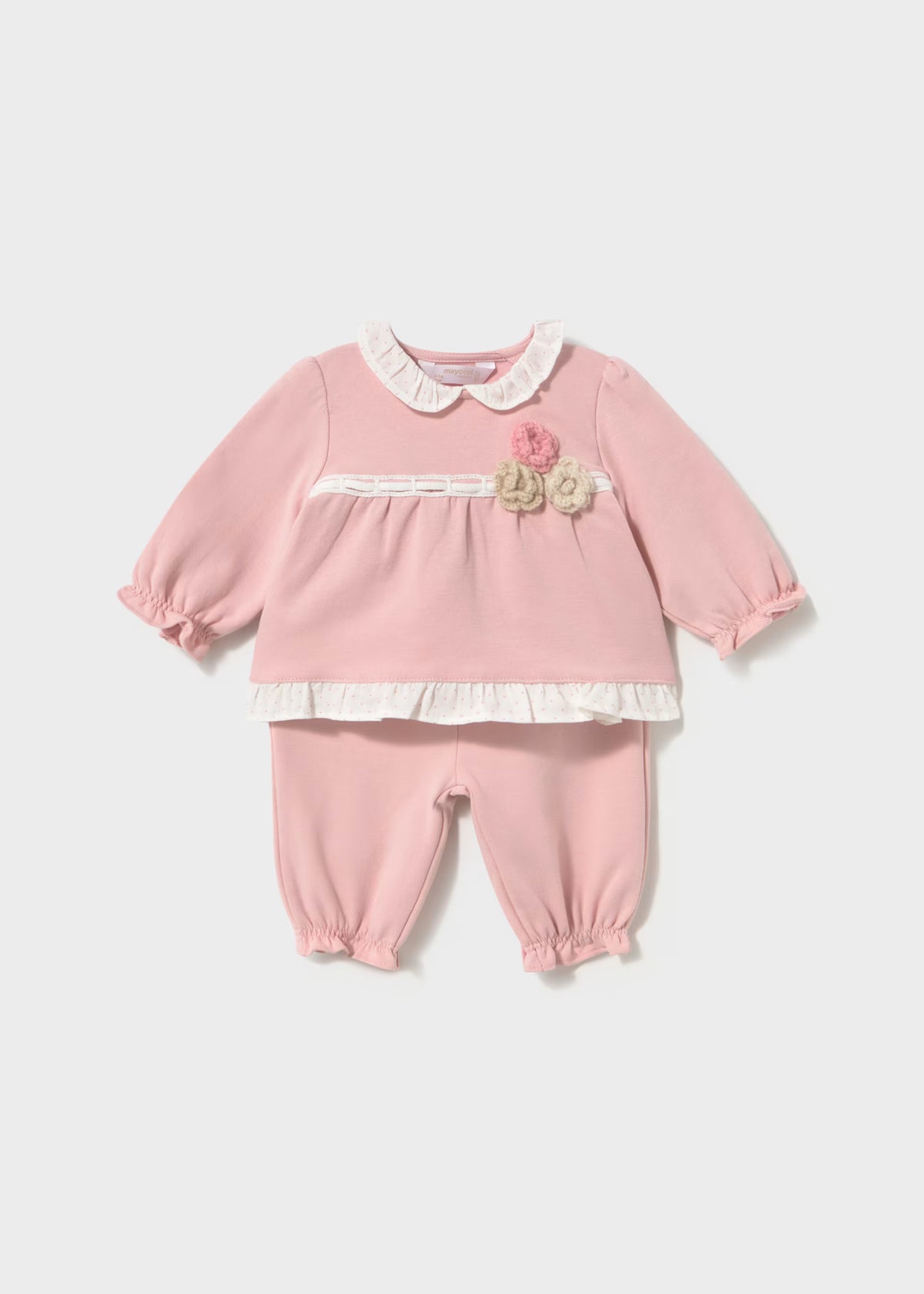Conjunto blusa y pantalón rosa recién nacida