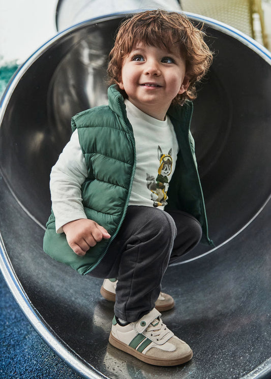 Conjunto chaleco 3 piezas verde bebé niño