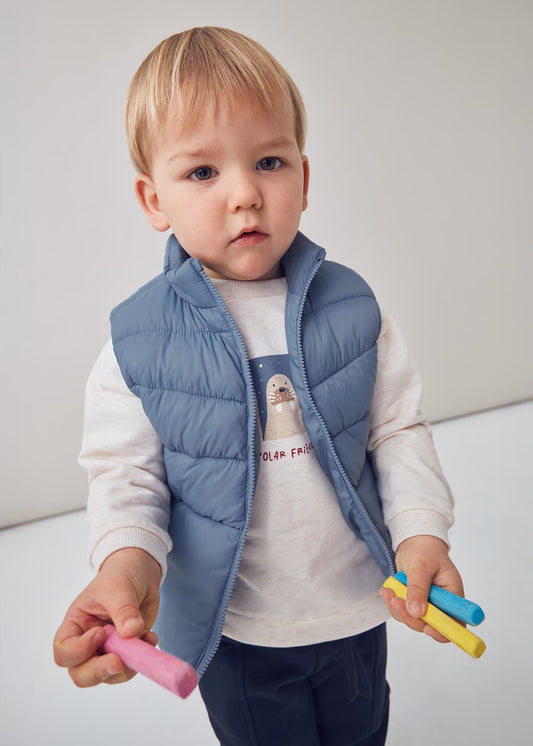 Conjunto chaleco 3 piezas azul bebé niño