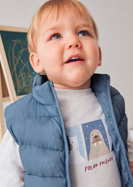 Conjunto chaleco 3 piezas azul bebé niño