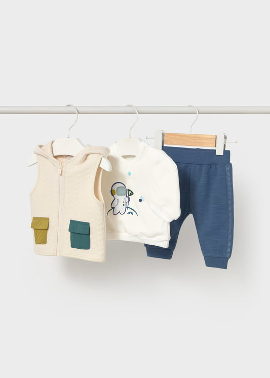 Conjunto chaleco 3 piezas astro recién nacido
