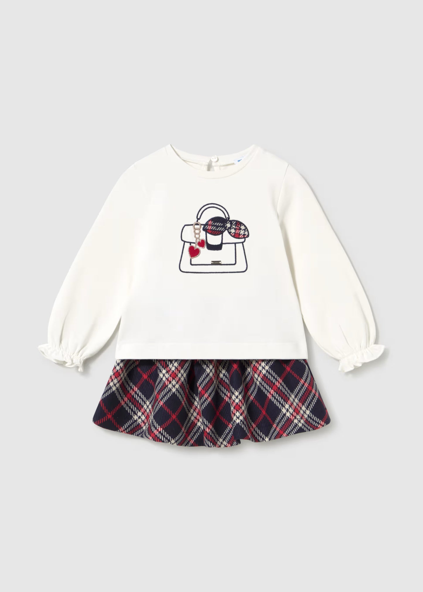 Conjunto falda cuadros bebé niña