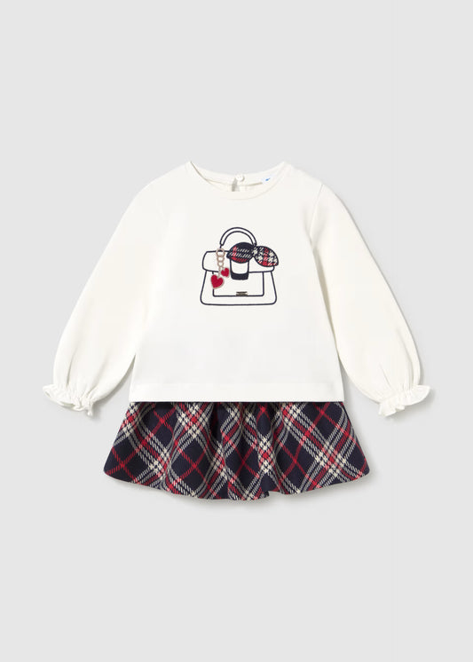 Conjunto falda cuadros bebé niña
