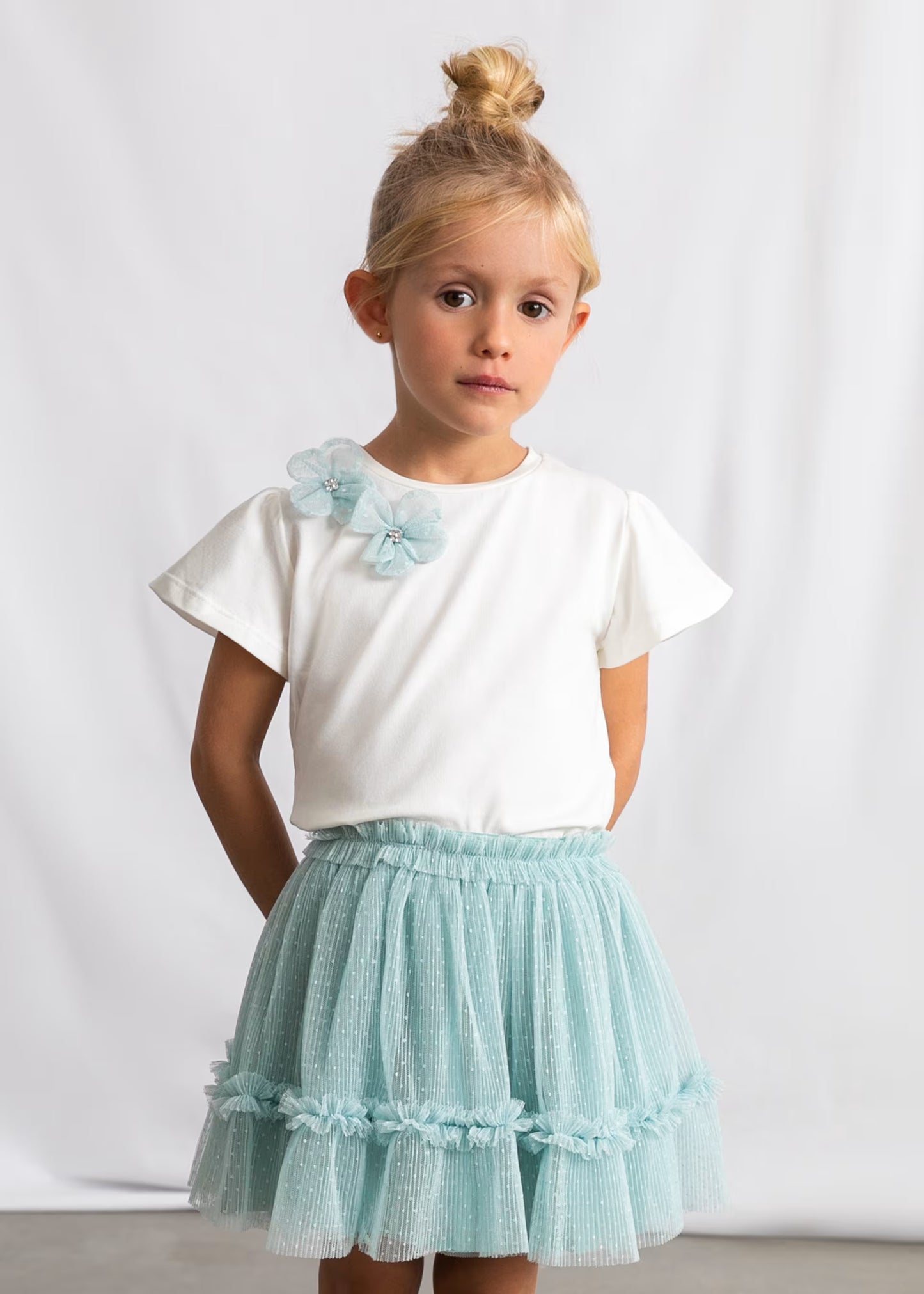 Conjunto falda tul y blusa lago mini niña
