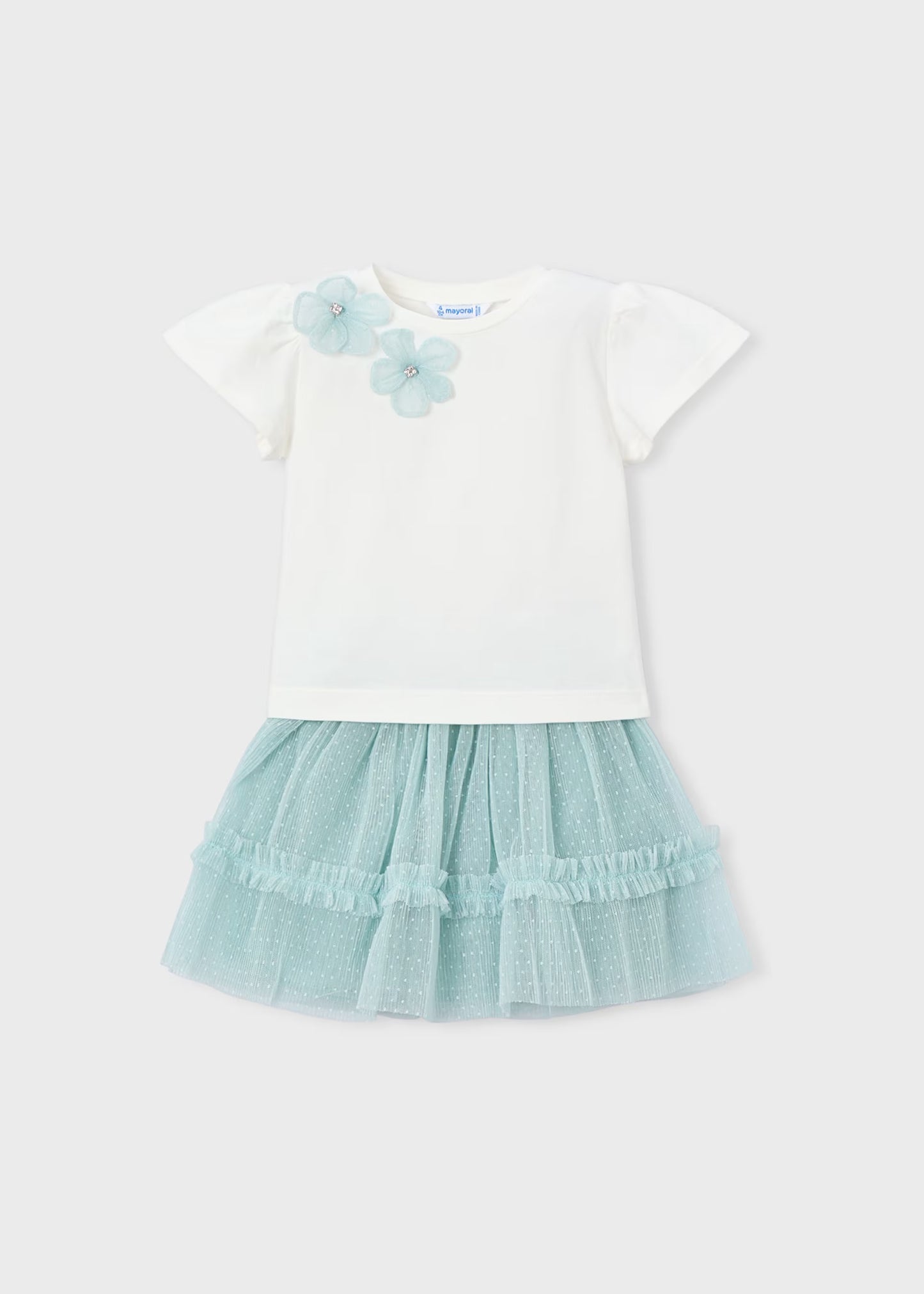 Conjunto falda tul y blusa lago mini niña