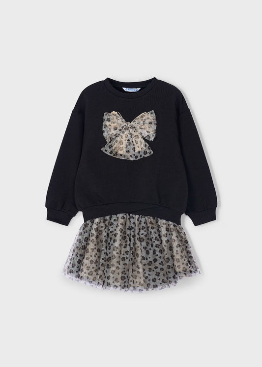 Conjunto falda tul y sudadera mini niña