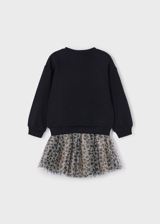 Conjunto falda tul y sudadera mini niña