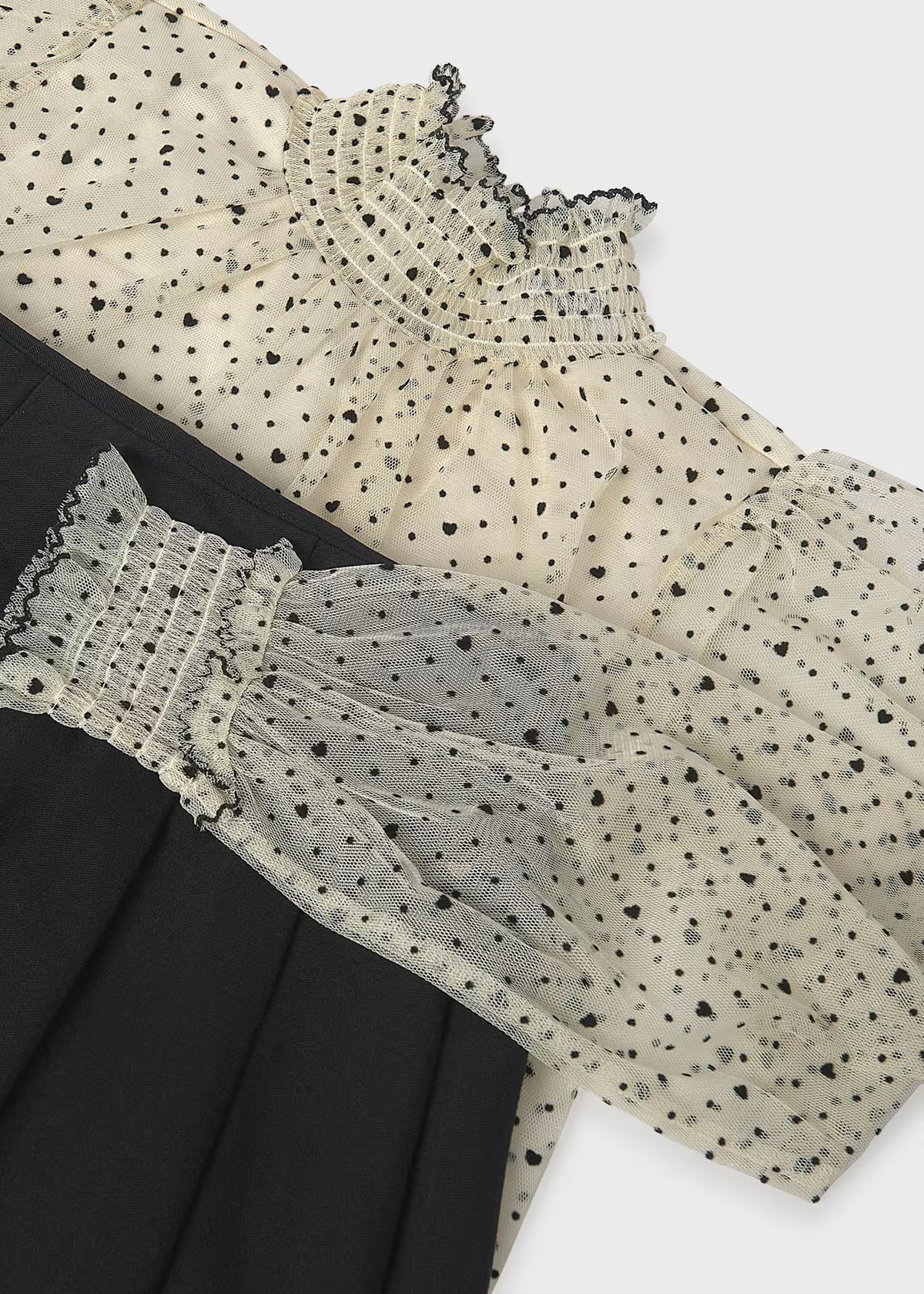 Conjunto falda y blusa plumeti niña jr