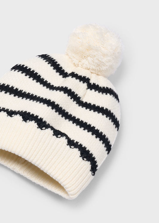 Conjunto gorro y bufanda rayas mini niña