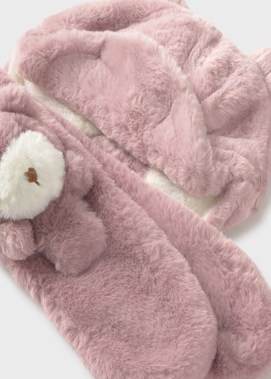 Conjunto gorro y bufanda pelo bebé niña