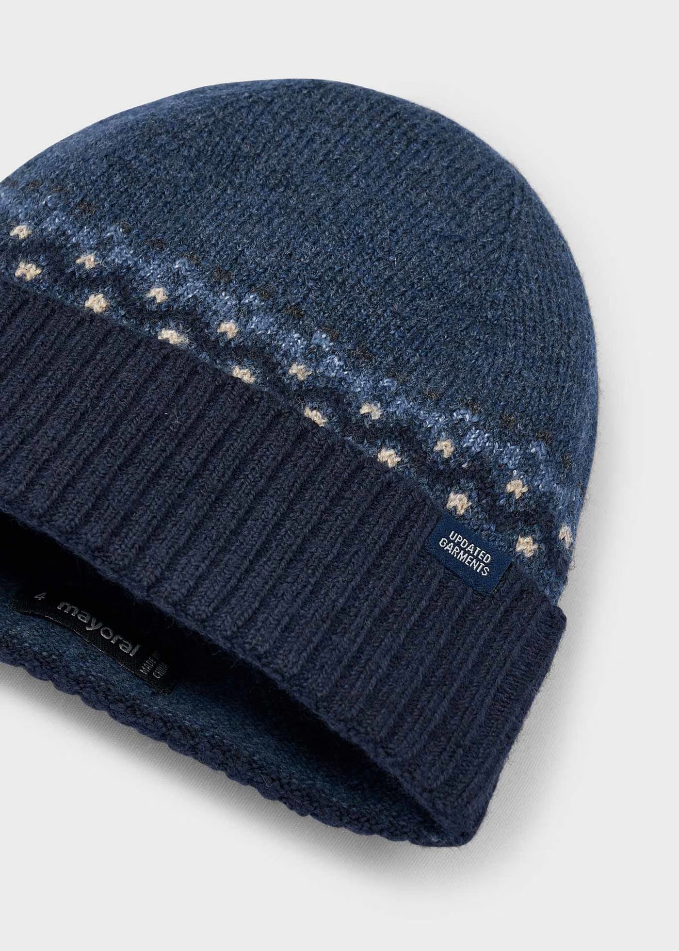 Conjunto gorro y cuello azul mini niño