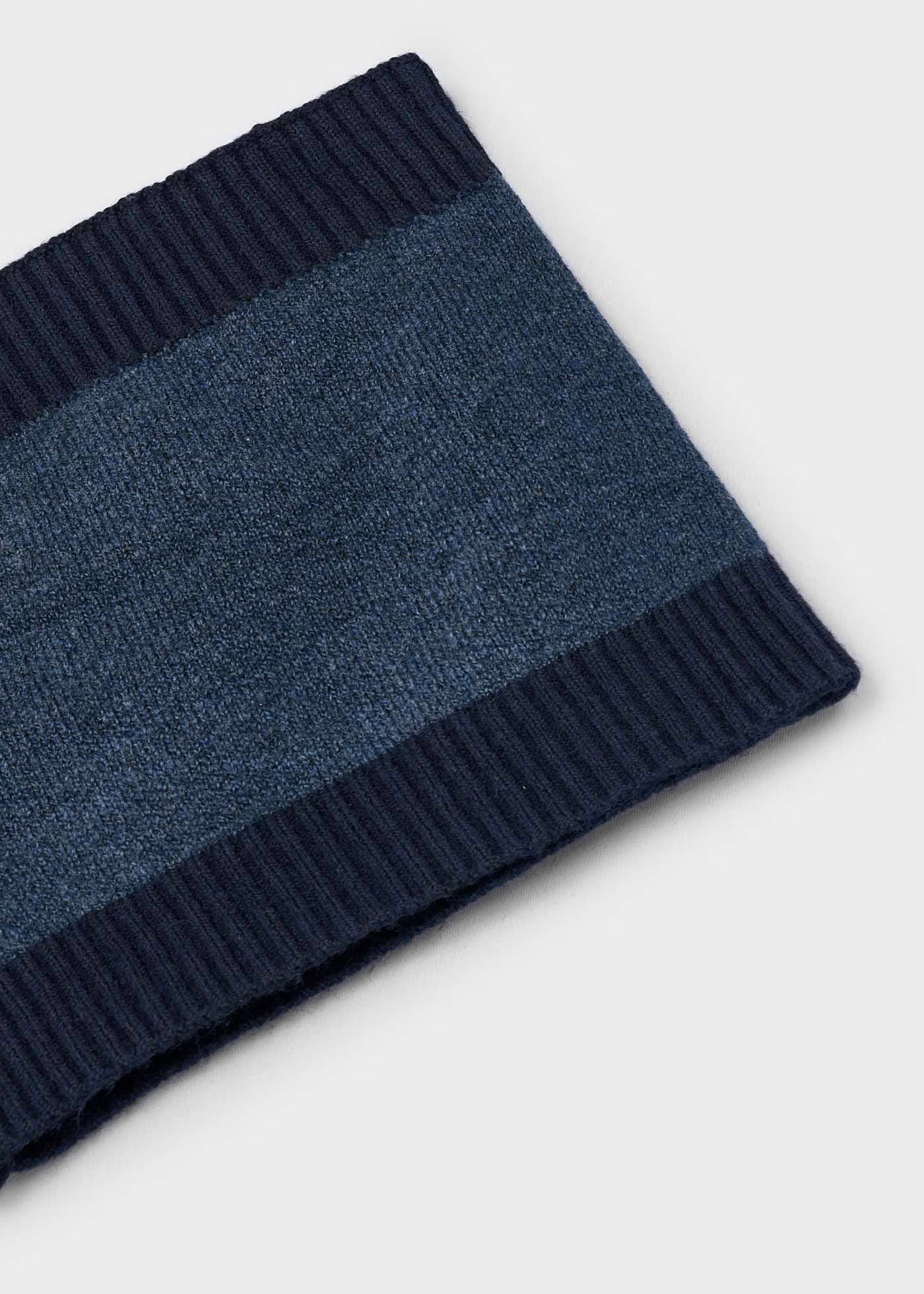 Conjunto gorro y cuello azul mini niño