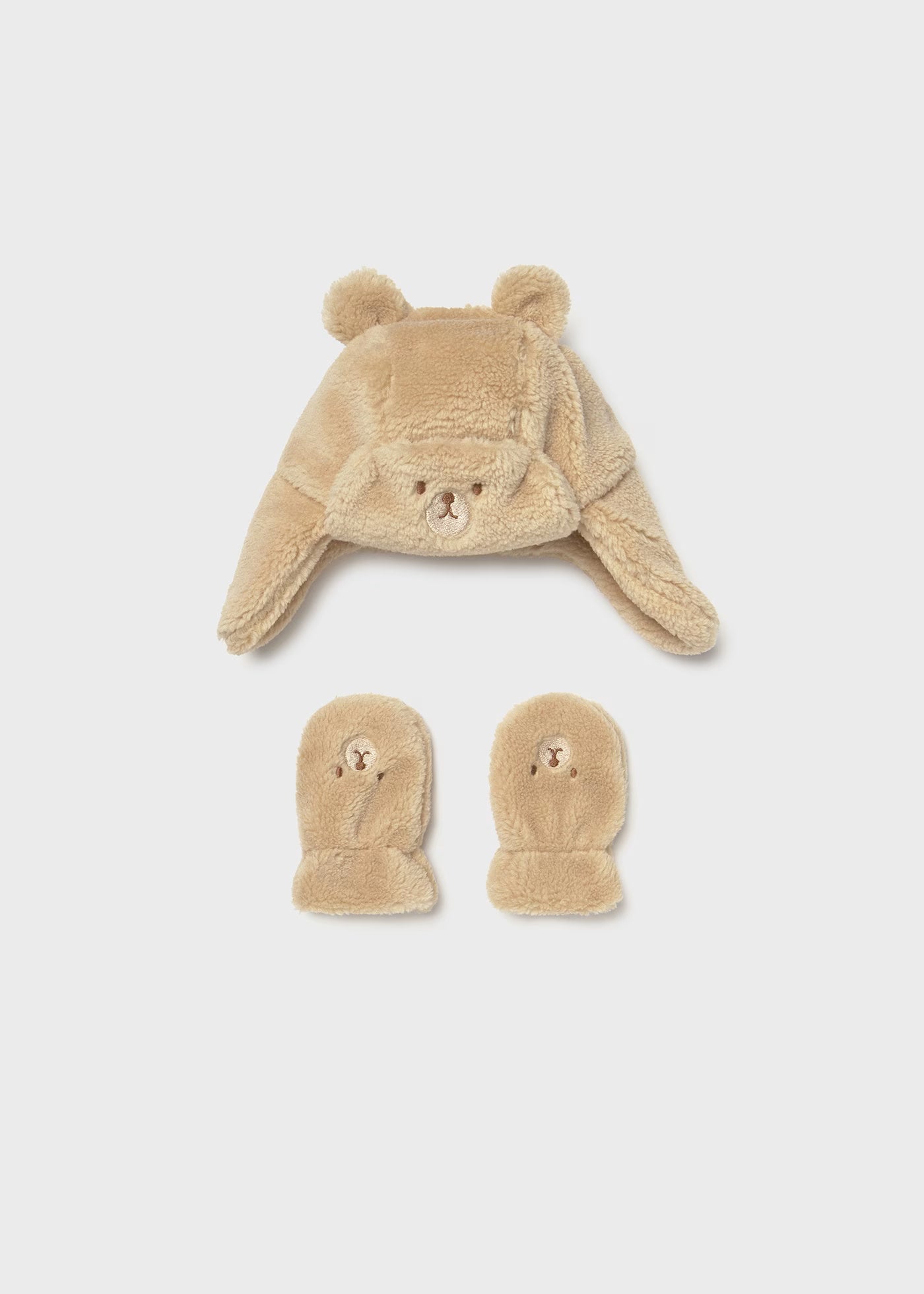 Conjunto gorro y guantes oso bebé niño