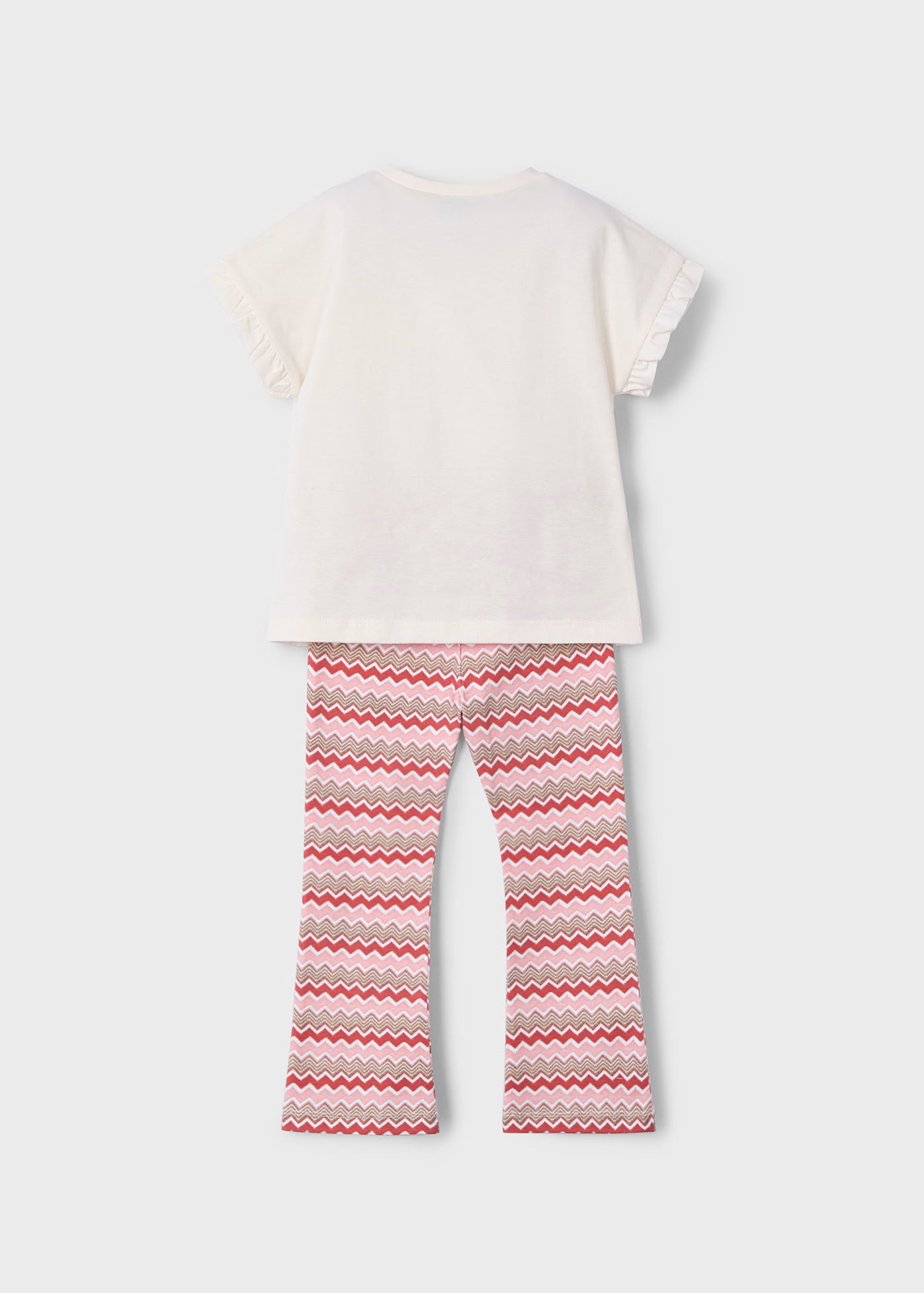 Conjunto blusa con leggings salmón mini niña