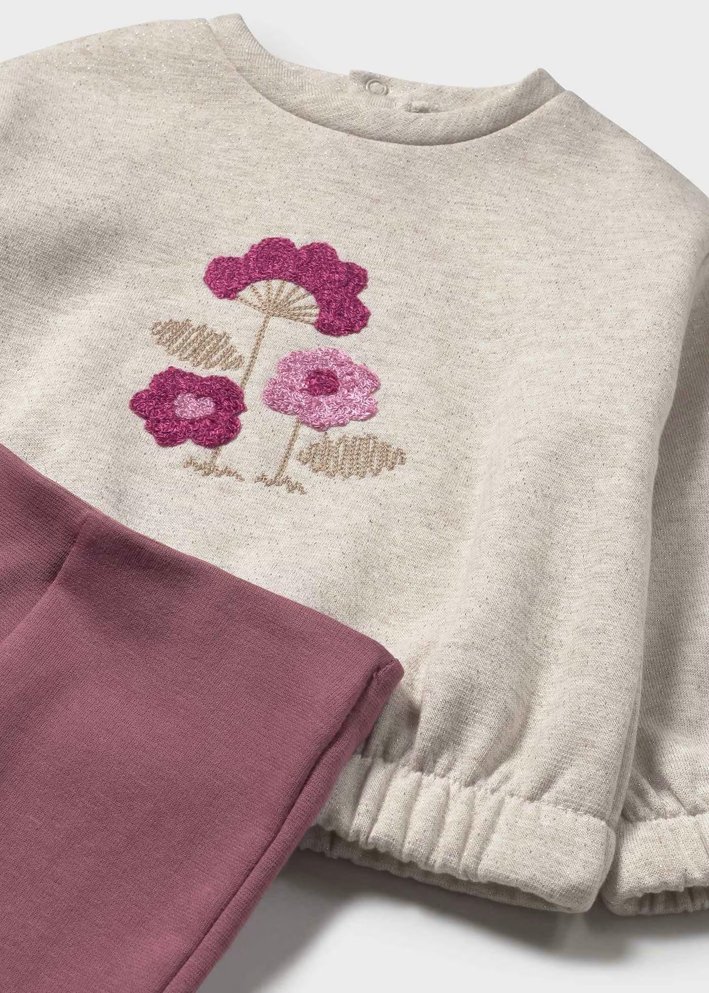 Conjunto legging campana y sudadera bebé niña