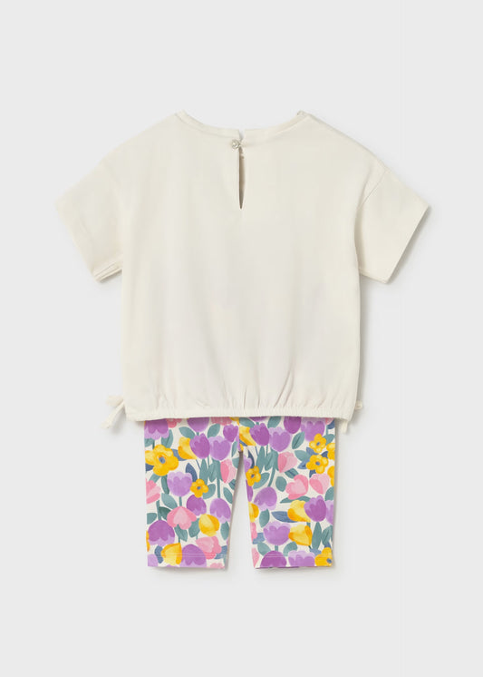 Conjunto legging estampado y playera bebé niña