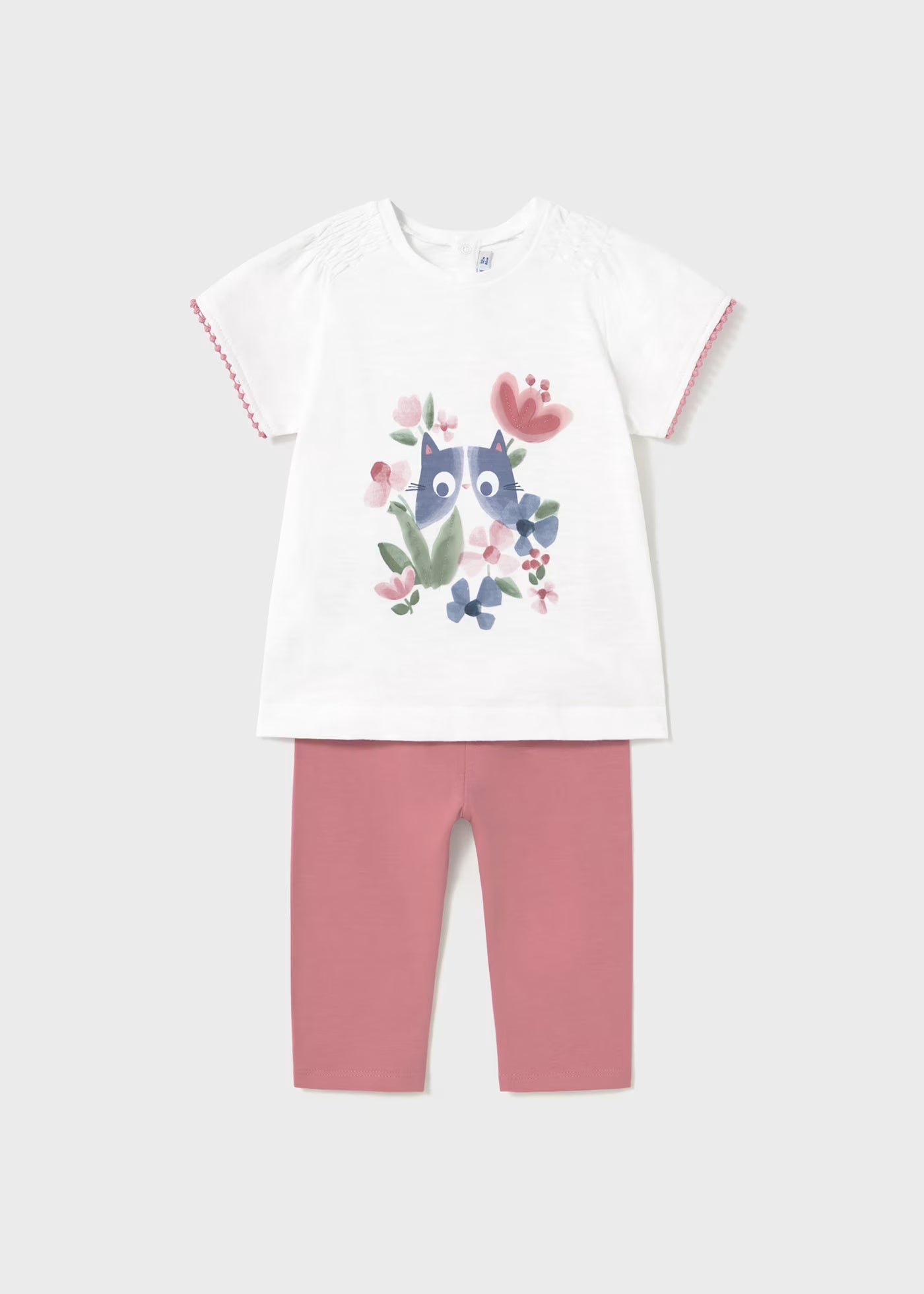 Conjunto leggings liso rosa bebé niña