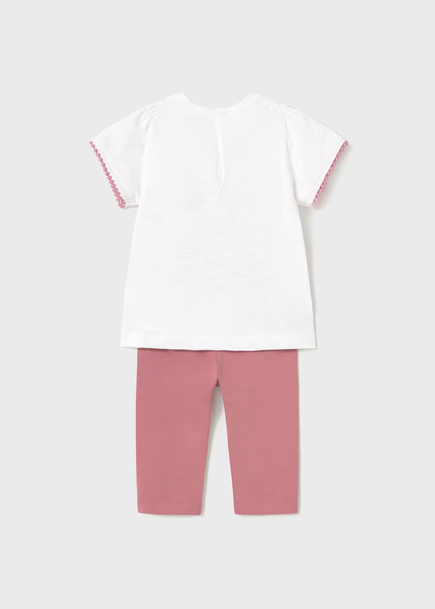 Conjunto leggings liso rosa bebé niña