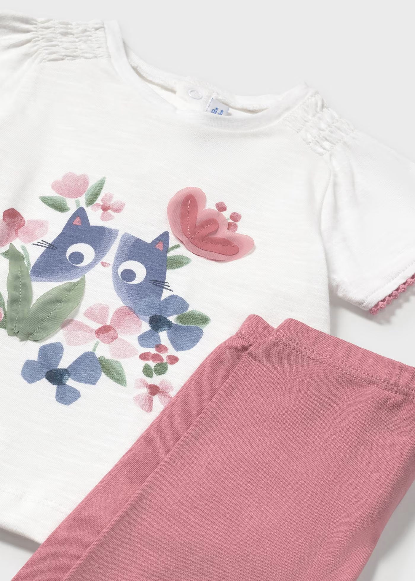 Conjunto leggings liso rosa bebé niña