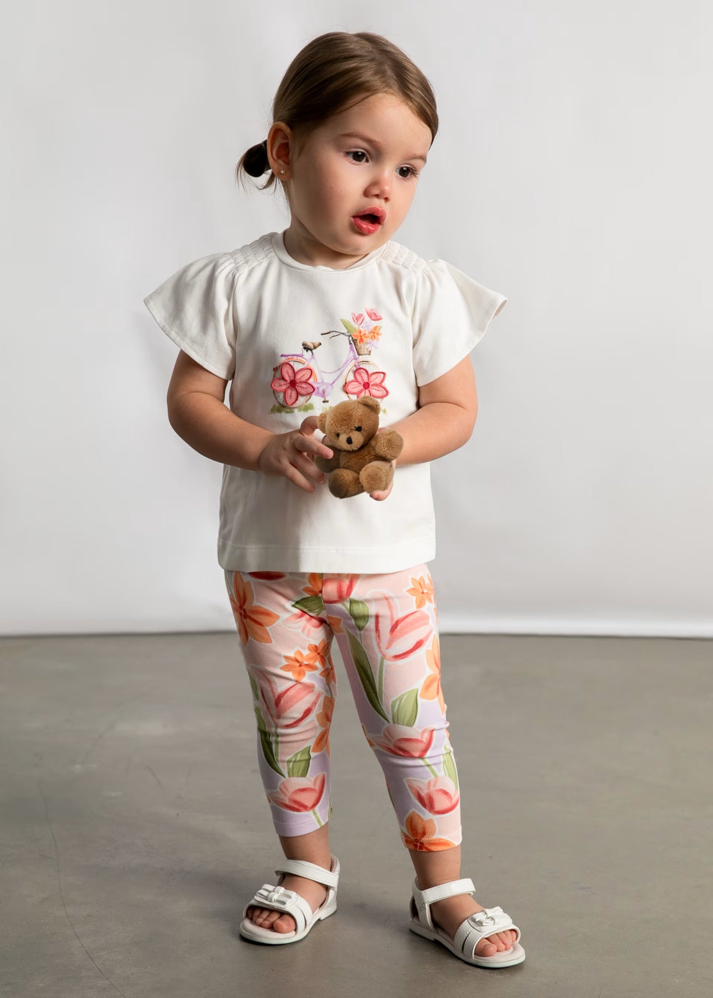 Conjunto legging y playera flor bebé niña