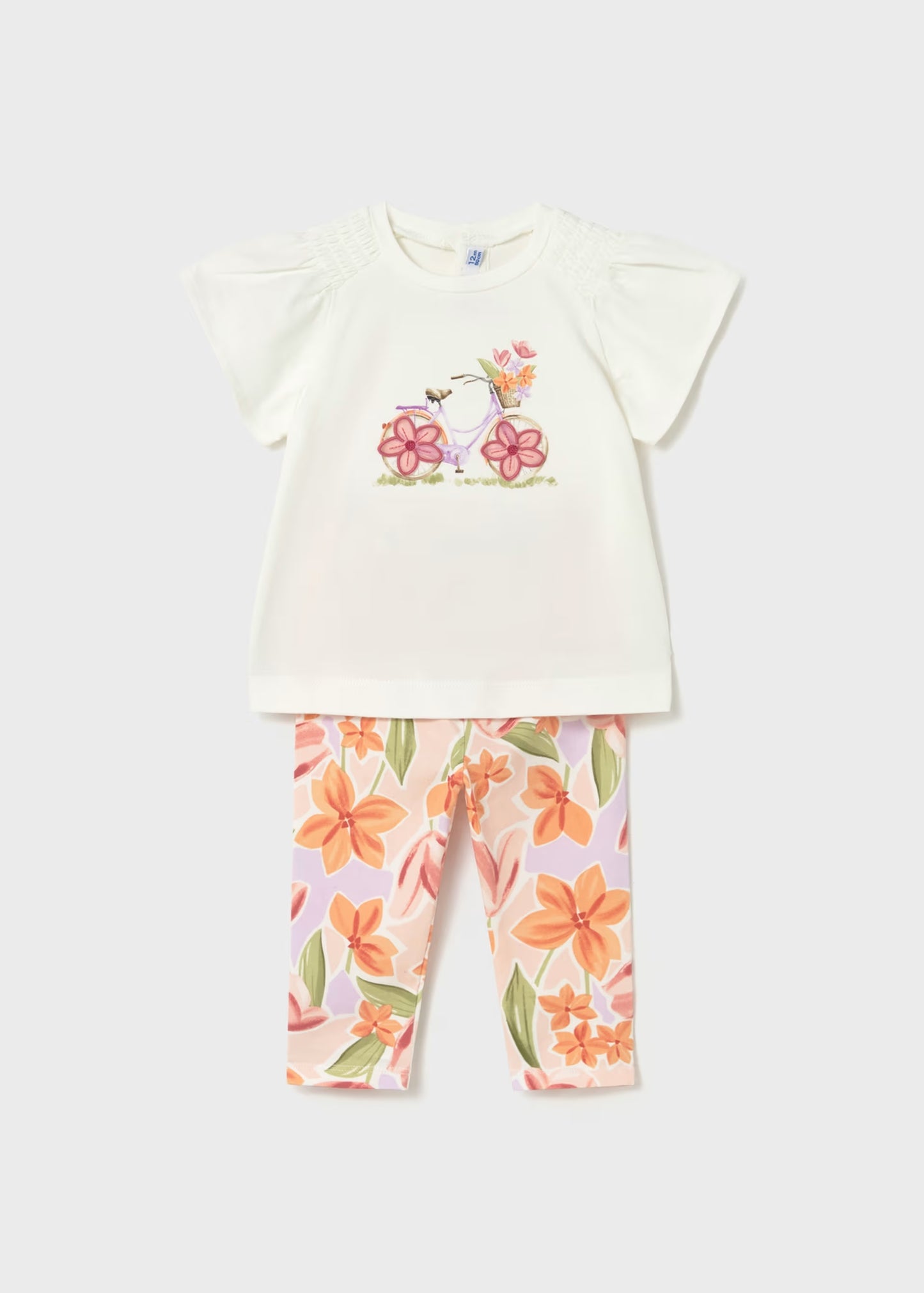 Conjunto legging y playera flor bebé niña