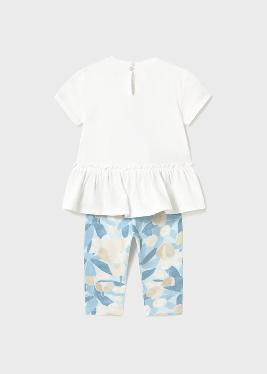 Conjunto leggings estampado azul bebé niña