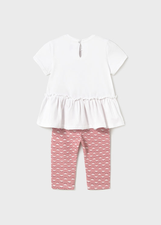 Conjunto leggings estampado rosa bebé niña