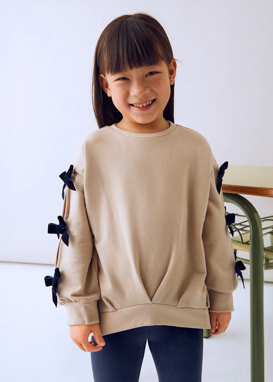Conjunto legging y sudadera moños mini niña
