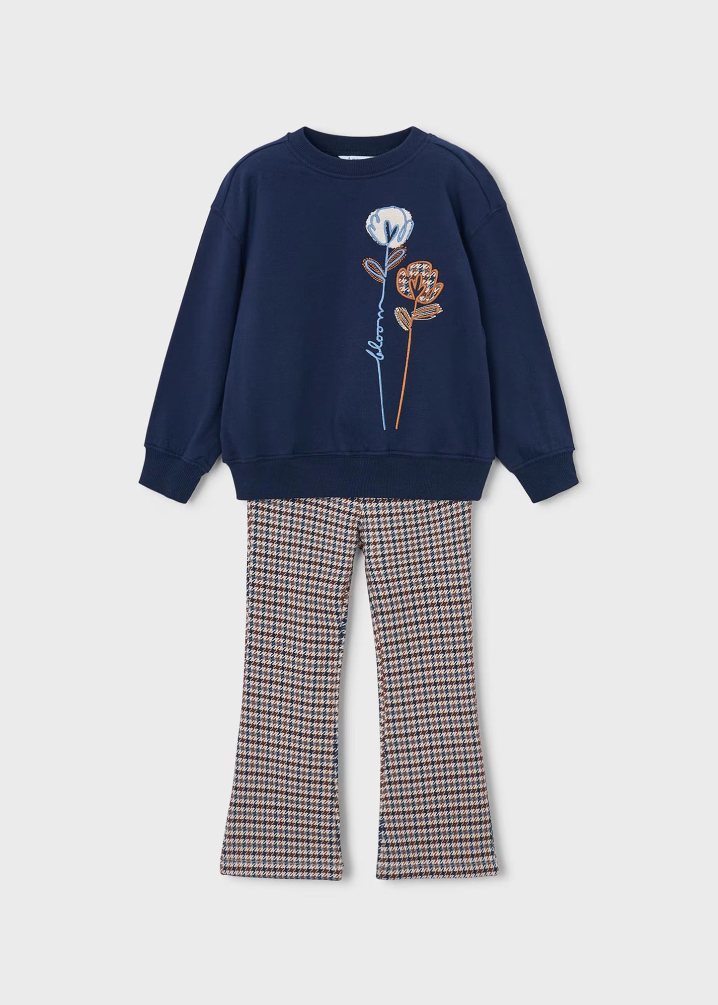 Conjunto legging y sudadera azul marino mini niña