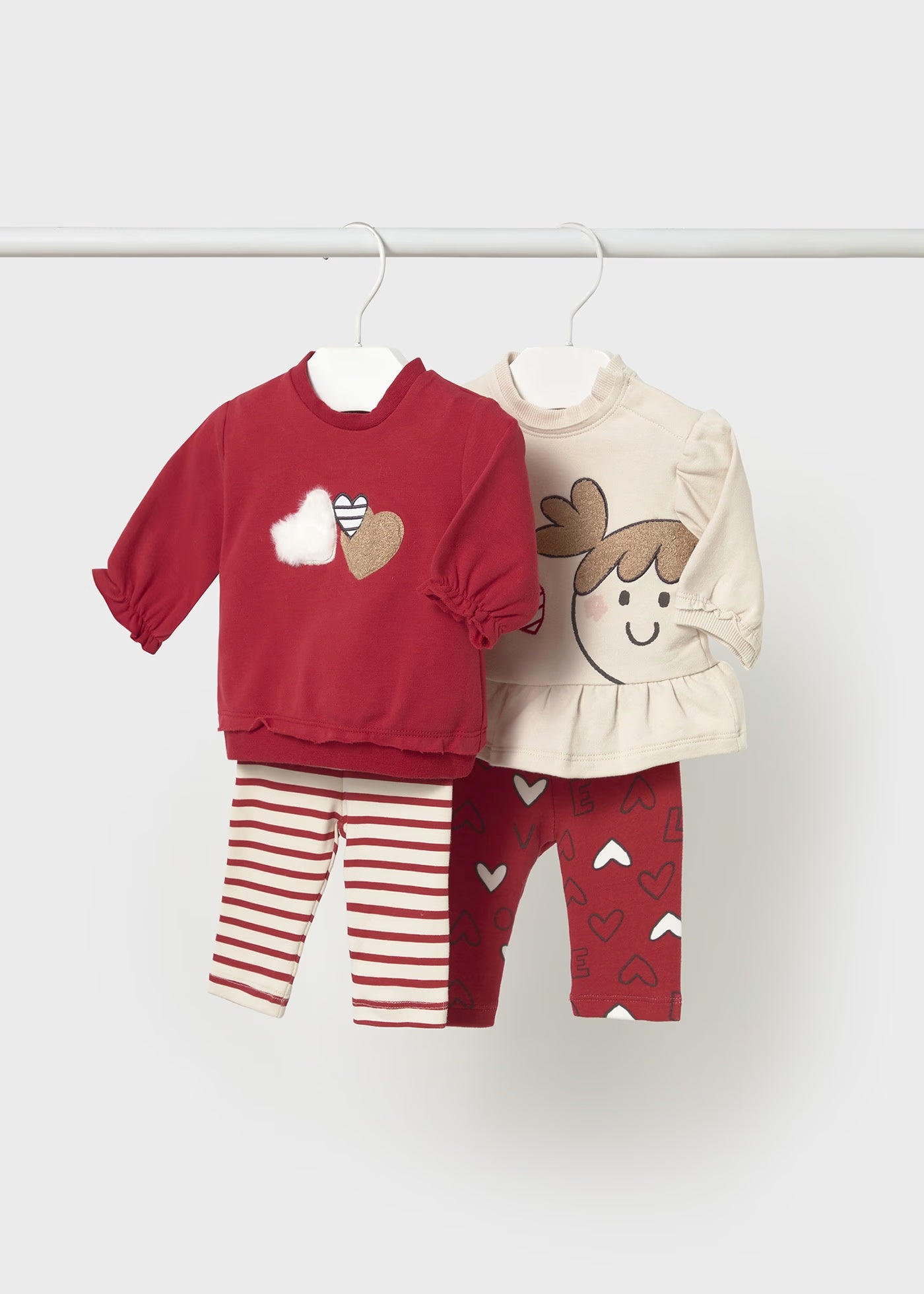 Conjunto leggings 4 piezas rojo recién nacida