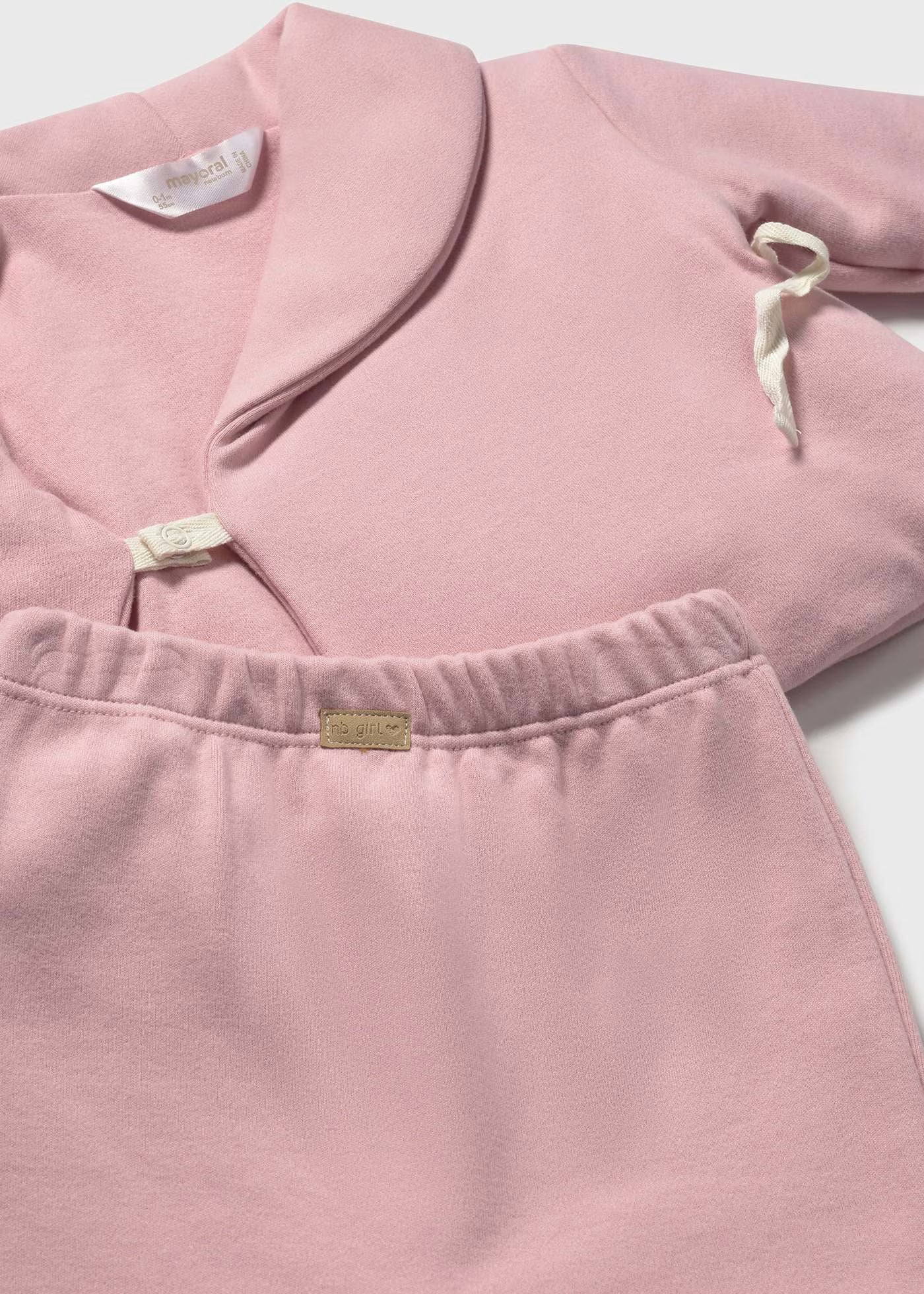 Conjunto pantalón 3 piezas rosa recién nacida