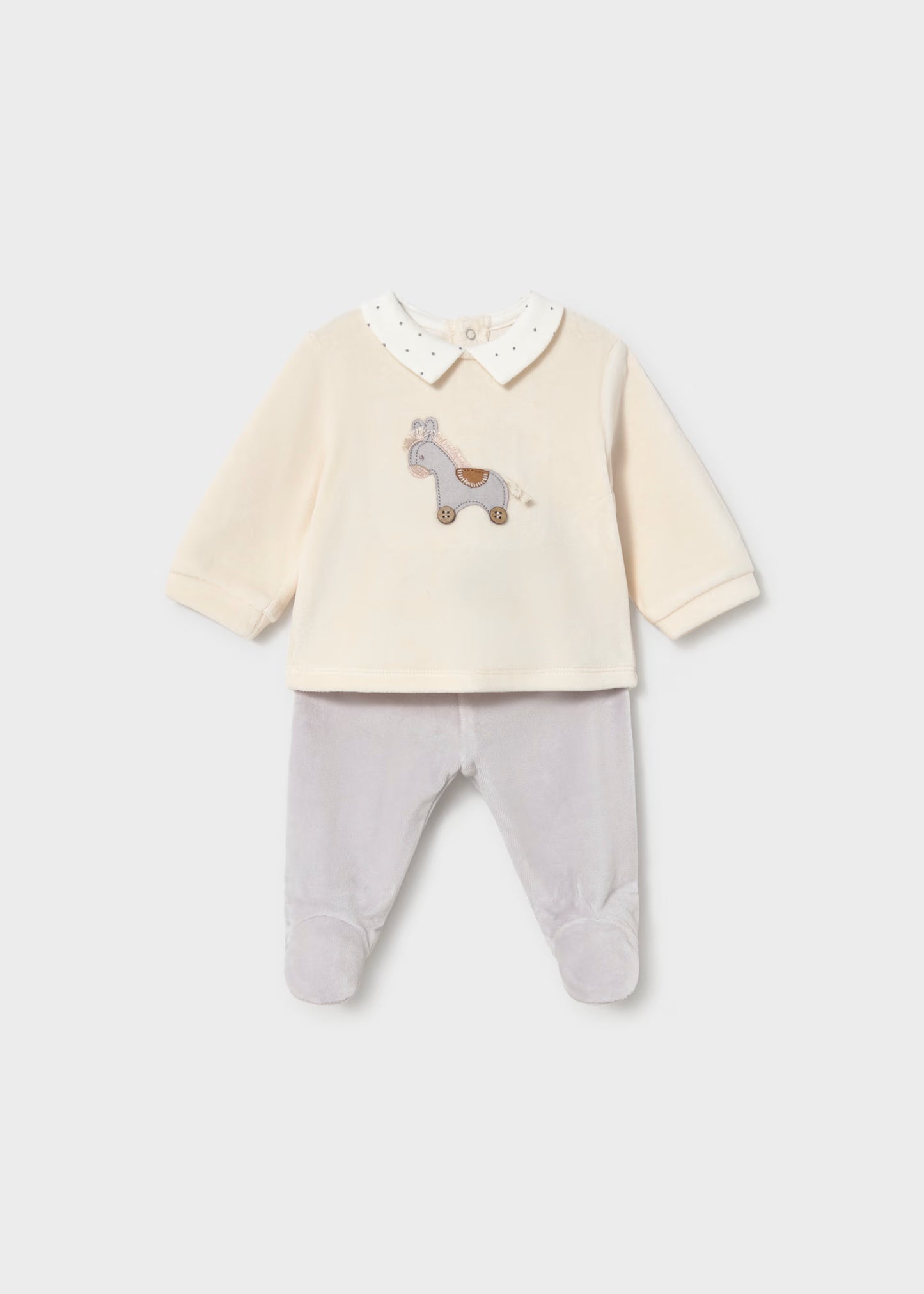 Conjunto playera y pantalón caballito recién nacido
