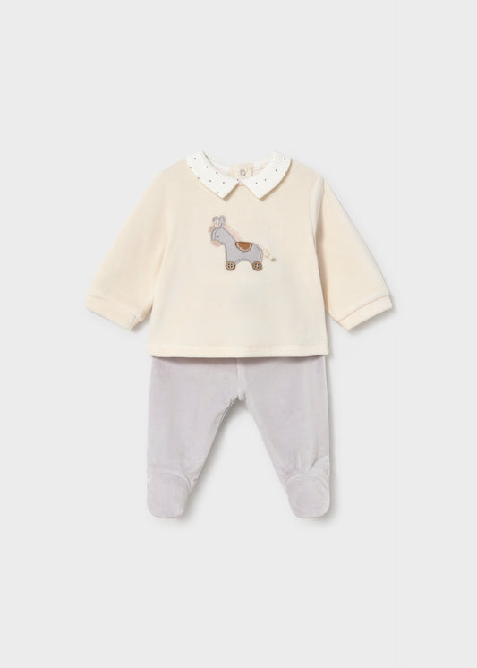 Conjunto playera y pantalón caballito recién nacido