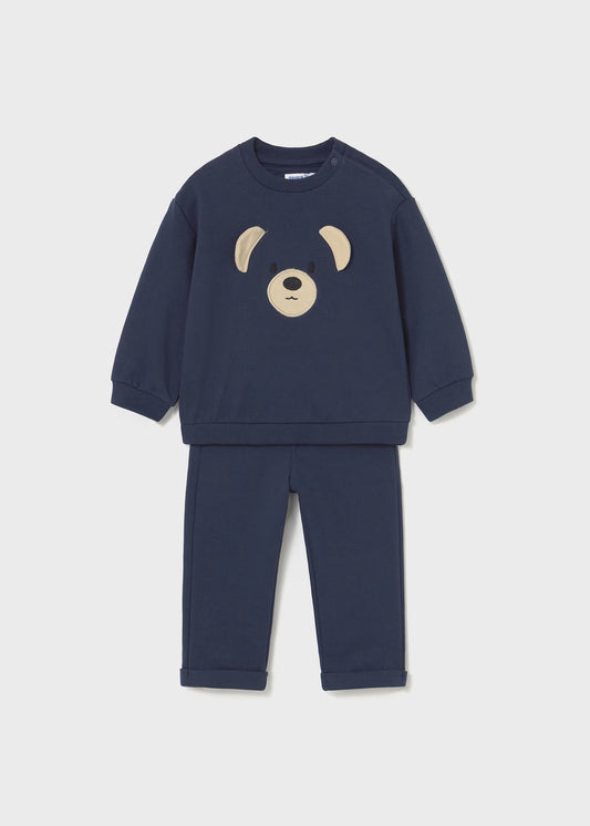 Conjunto de pants osito azul marino bebé niño