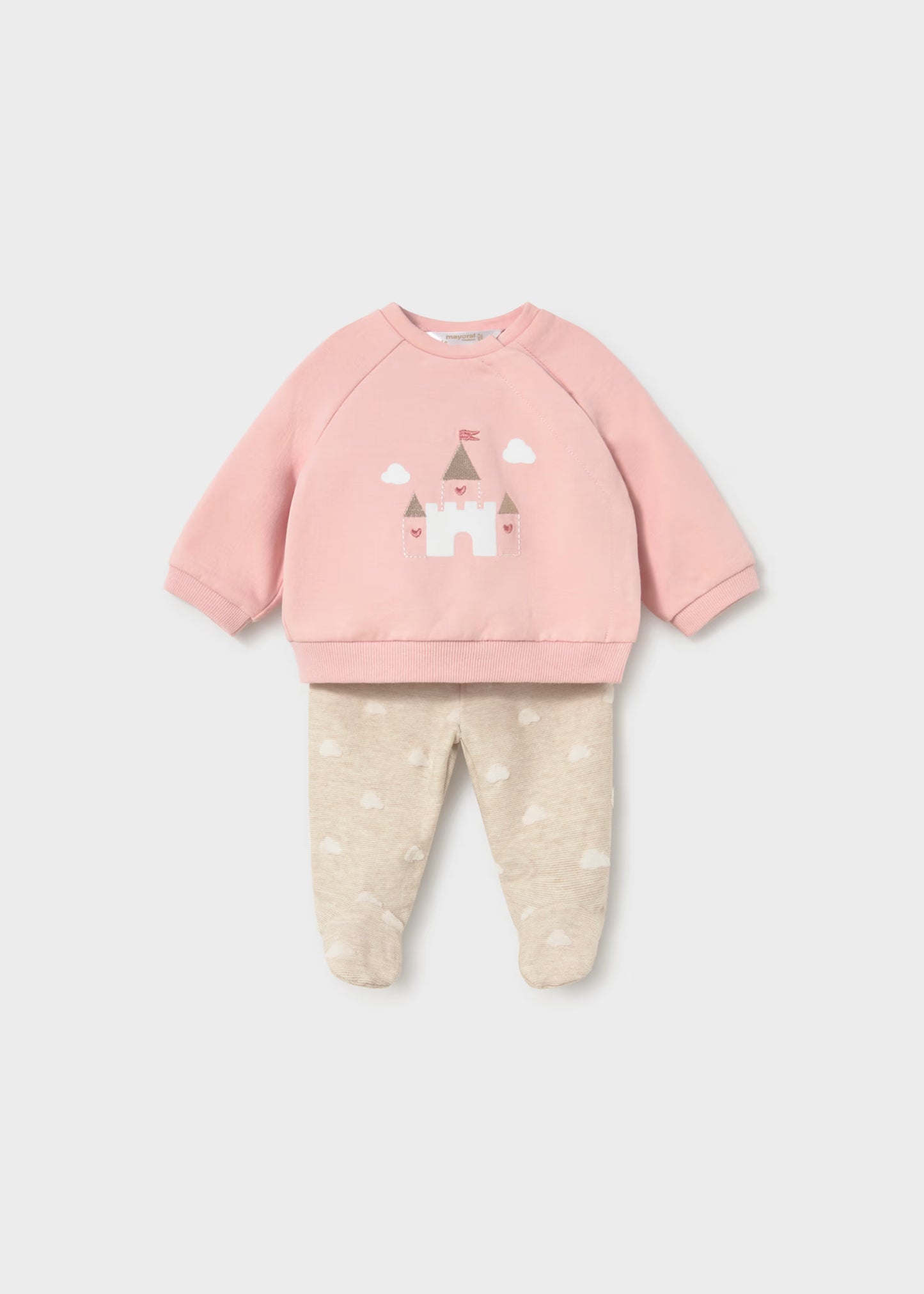 Conjunto pantalón y sudadera rosa recién nacida