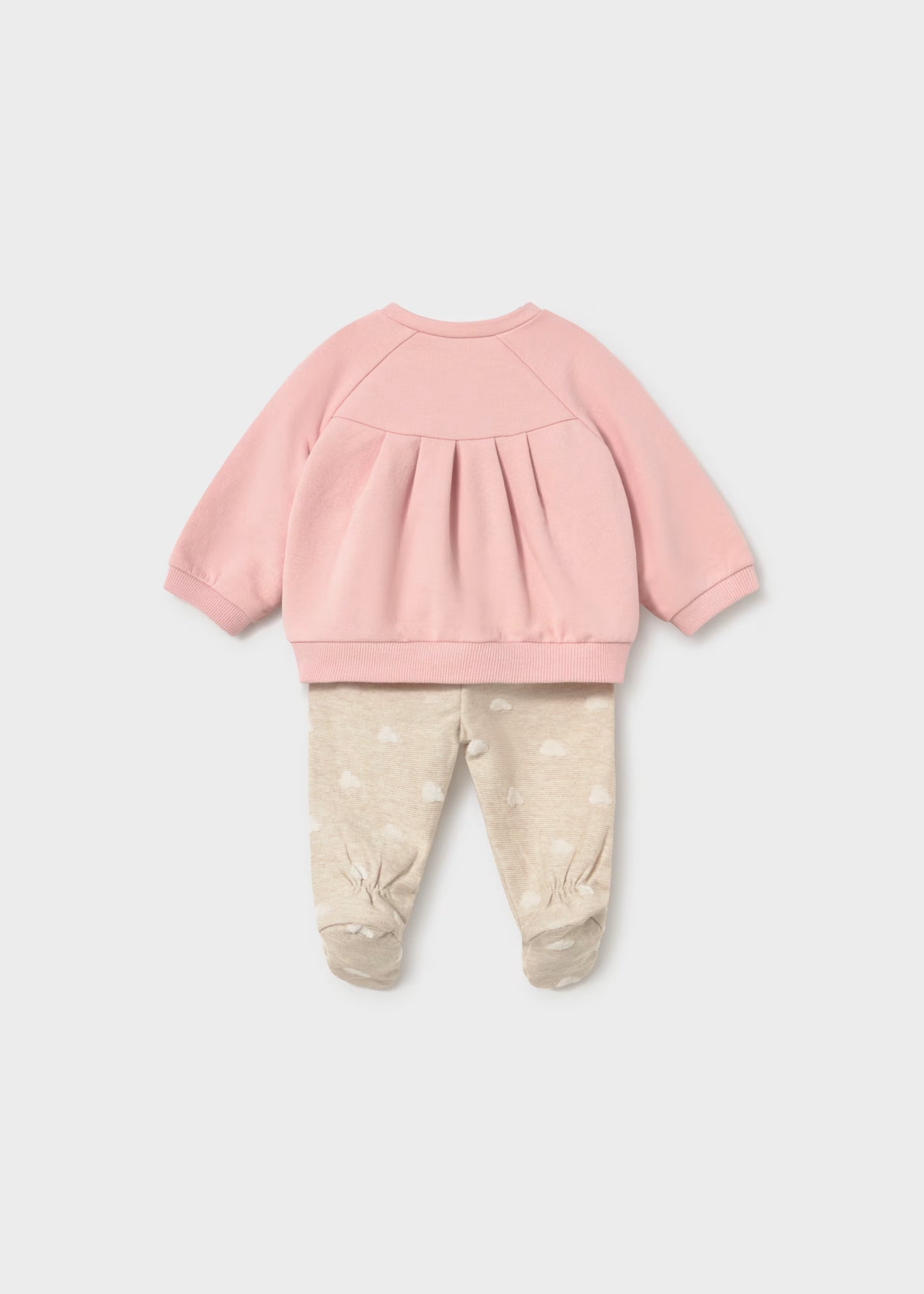 Conjunto pantalón y sudadera rosa recién nacida