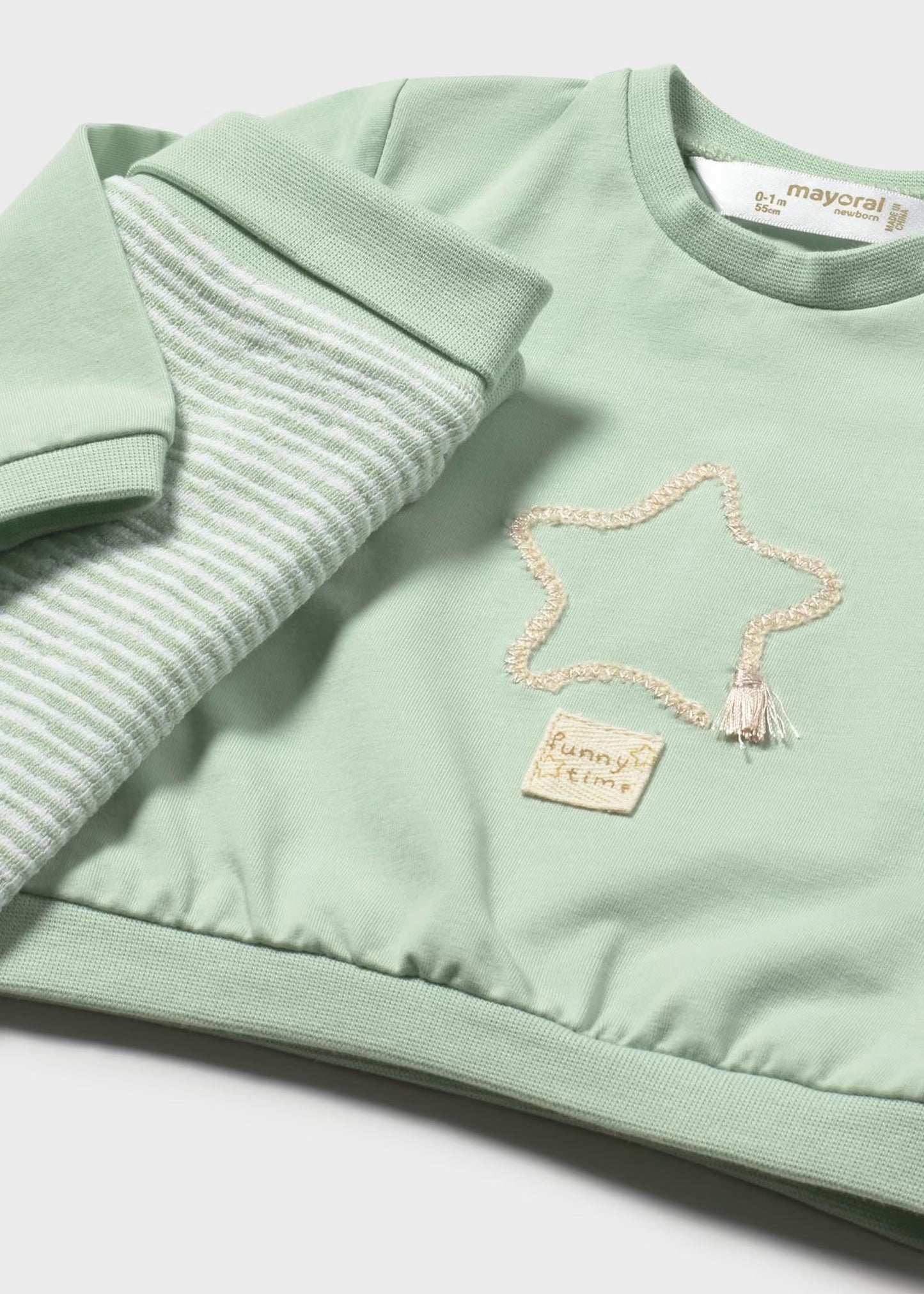 Conjunto pantalón y sudadera verde recién nacido