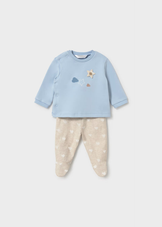 Conjunto pantalón y sudadera azul recién nacido
