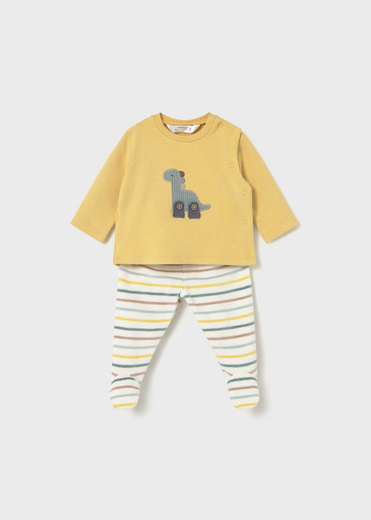 Conjunto pantalón y sudadera amarillo recién nacido