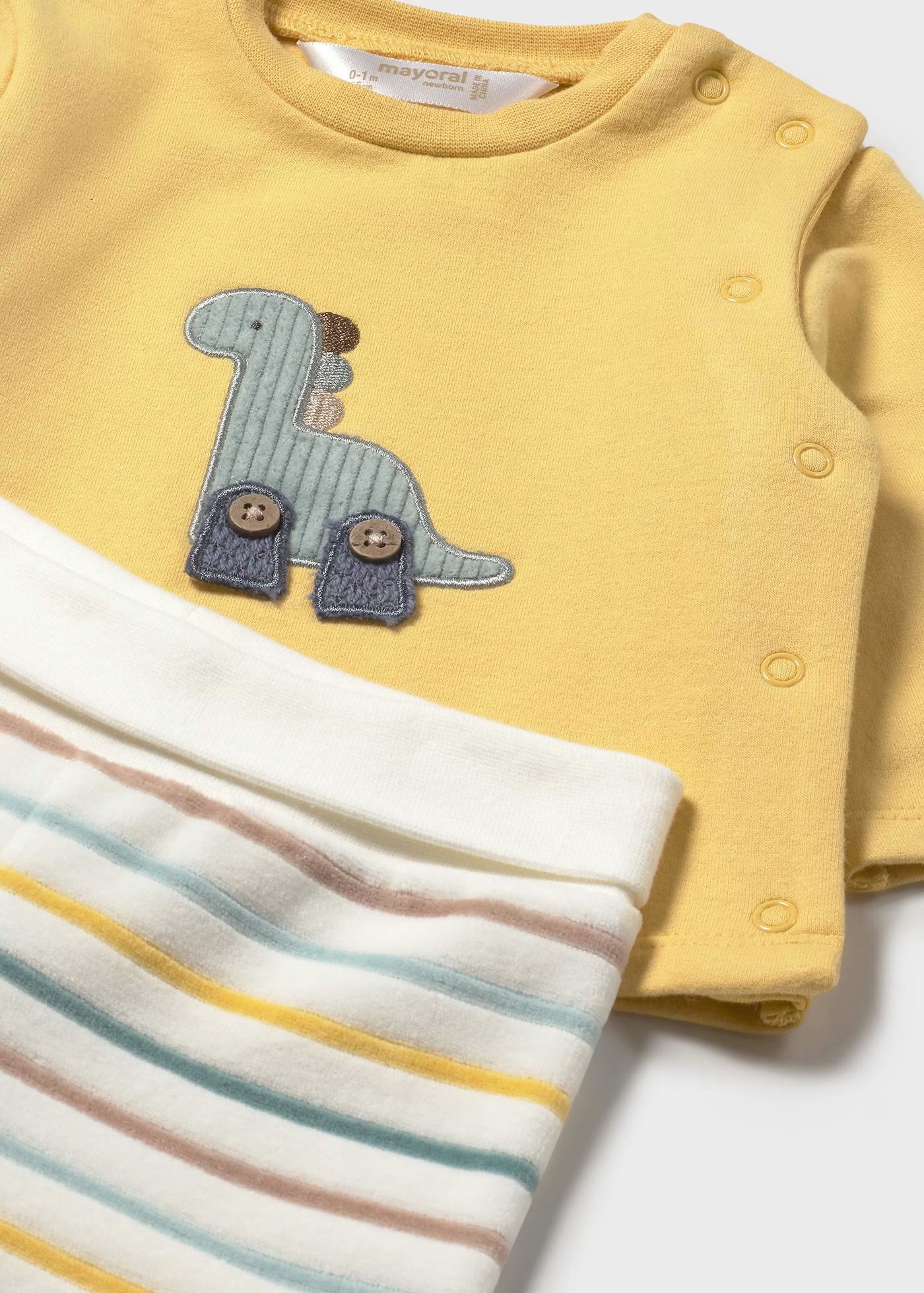 Conjunto pantalón y sudadera amarillo recién nacido